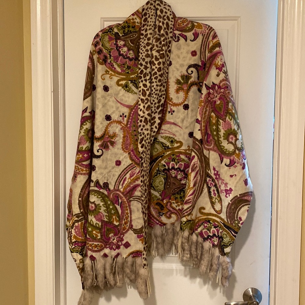 Designer Original Gorgeous Reversible Real Fur Wrap NeverUsed